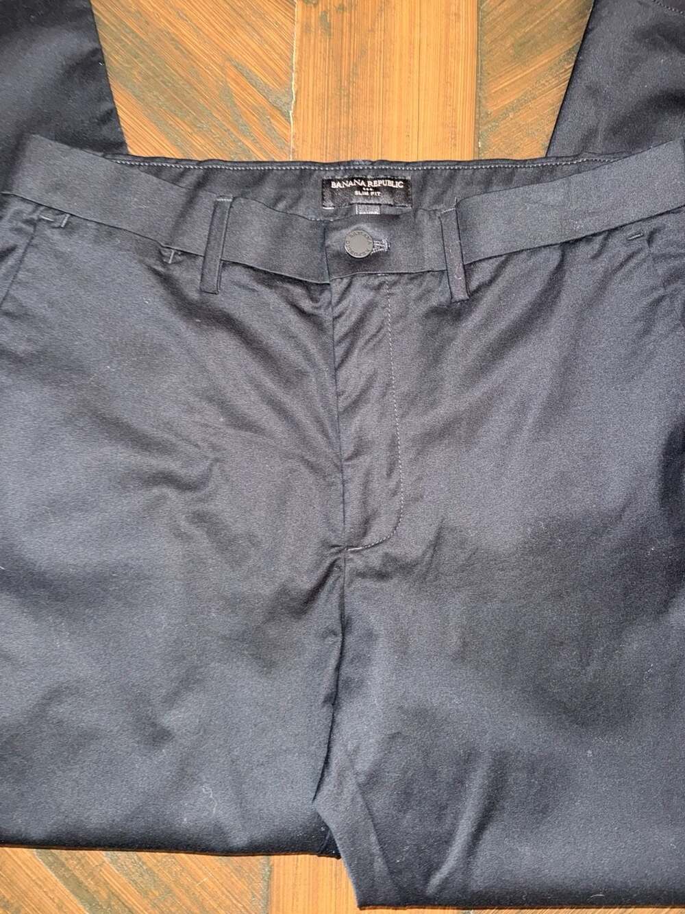 Banana Republic Slim Fit Khaki Black Chino Pants Men's 33x32 - Picture 4 of 4